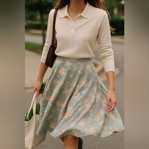 Floral Blue Skirt
